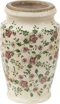 Clayre & Eef Vase Ø 15x26 cm Rose Beige Céramique Fleurs Vase de décoration