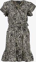 TwoDay dames overslagjurk met zebraprint - Zwart - Maat S