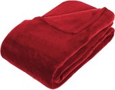 Atmosphera Plaid - rood - polyester - 180 x 230 cm - fleece deken - groot