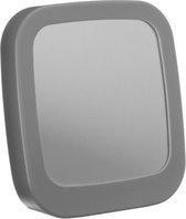 Basic make-up spiegel/scheerspiegel op standaard kunststof 18 x 20 x 6 cm grijs - Badkamer/kaptafel opmaakspiegels