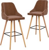 vidaXL Barstoelen 2 st fluweel bruin