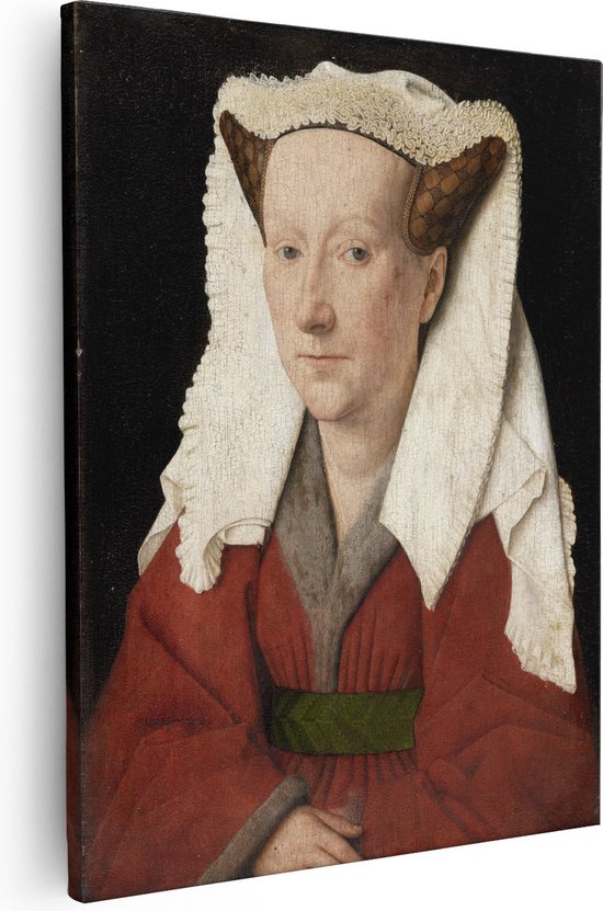 Artaza - Canvas Schilderij - Portret van Margarethe van Eyck - Jan van Eyck - Kunst - Canvas Print