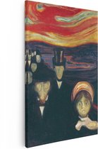 Artaza Canvas Schilderij Angst - Edvard Munch - 60x90 - Kunst - Canvas Print - Muurdecoratie