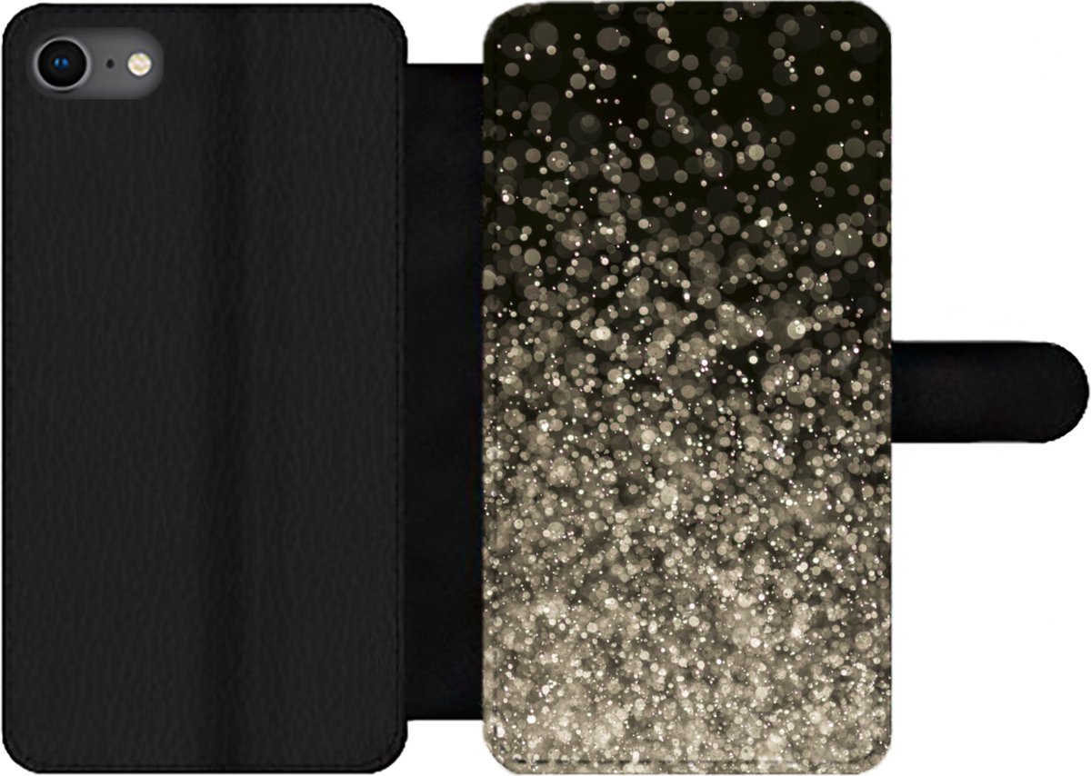 Bookcase Geschikt voor iPhone 7 telefoonhoesje - Glitters - Abstract - Design - Met vakjes - Wallet case met magneetsluiting