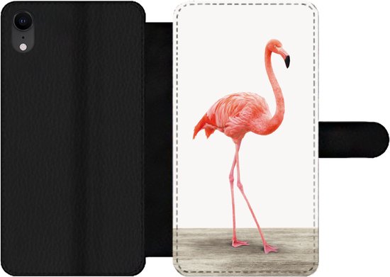 Bookcase iPhone XR Bookcase - Chambre Chambre de bébé - Flamingo rose - Rose - Chambre Filles - Avec compartiments - Etui portefeuille à fermeture magnétique