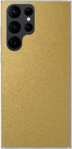 Geschikt voor Samsung Galaxy S22 Ultra hoesje - Goud - Metaal - Luxe - Design - Siliconen Telefoonhoesje