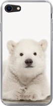 Geschikt voor iPhone 8 hoesje - IJsbeer - Dieren - Kinderen - Wit - Jongens - Meisjes - Siliconen Telefoonhoesje