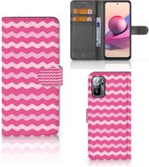 Hoesje ontwerpen Xiaomi Redmi Note 10/10T 5G | Poco M3 Pro GSM Hoesje ontwerpen Waves Pink