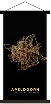Porte-affiche avec affiche - Affiche scolaire - Apeldoorn - Plan de la ville - Carte - Plan d'étage - 40x80 cm - Lattes noires