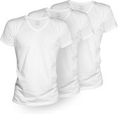 TimBasics - 100% Katoen - V-Hals Heren Ondershirt -3-Pack - Wit - S