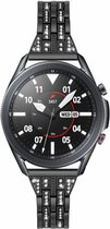 Stalen Black Diamond bandje - geschikt voor Samsung Galaxy Watch 3 45mm / Galaxy Watch 1 46mm / Gear S3 Classic & Frontier - zwart