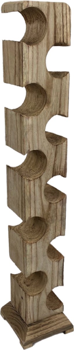 Houten wijnrek pilaar voor 10 wijnflessen - 105 cm | wijnrek hout | flessen houder | wijnkast | wijnpakket cadeau | opbergkast | wijnflessenrek | wijn accessoires | Geschenk | Cadeaupakket | Bruin — cadeau in Wonen & Interieur - foto 2