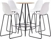 vidaXL 5-delige Barset kunststof wit