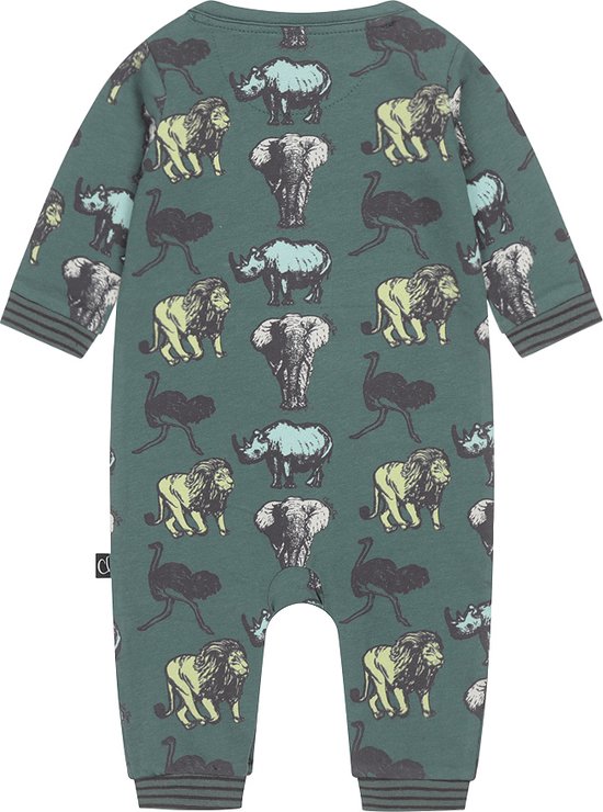 Choe - Baby boxpak Jumpsuit Groen met wilde dieren - Maat 50 |