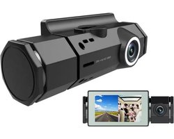 TechU™ Dashcam Voor en Achter Camera – M18 Zwart – Dashboardcamera – Full HD 1080P – GPS Radar Detector – 140° Wijdhoeklens – Nachtvisie – Loop recording – Bewegingssensor – G-sensor – Parkeermodus – Incl. Achteruitrijcamera - Kerst & Kerstcadeau