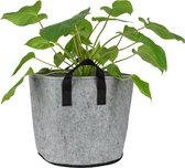 QUVIO Plantenzak met handvaten - Plantenbak - Tuinieren - Plantenhouder - Balkonbak - Kweekzak - Plantentas - Groeizak - Groente kweken - Rond - Vilt - 23 liter - Diameter 30 cm - Grijs