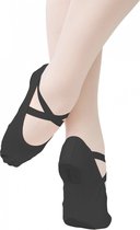 Ballerines Femme - Toile Stretch - Semelle Double - Chaussures de Danse Noires - Papillon PA1014 - Taille 38
