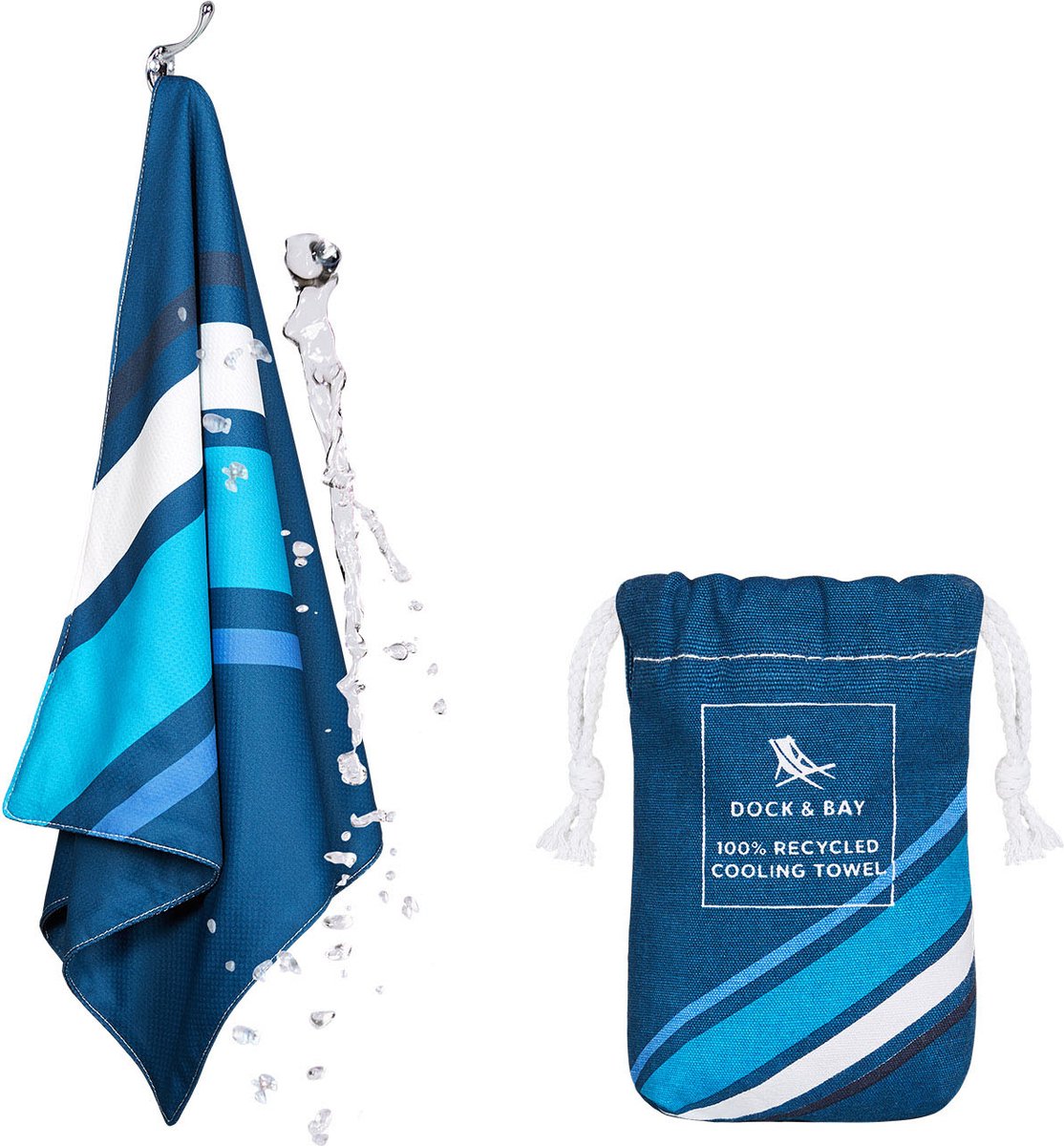 Dock & Bay Go Faster - Sporthanddoek - Cooling Towel - ( 69x33cm) - Rapid Navy