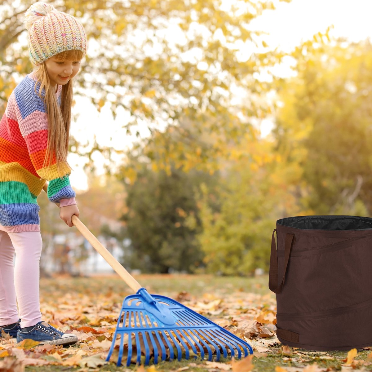 2x Sacs de déchets de jardin vert 280 L, charge max 50 kg et 3