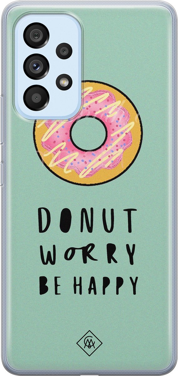 Casimoda® hoesje - Geschikt voor Samsung A33 - Donut Worry - Backcover - Siliconen/TPU - Mint