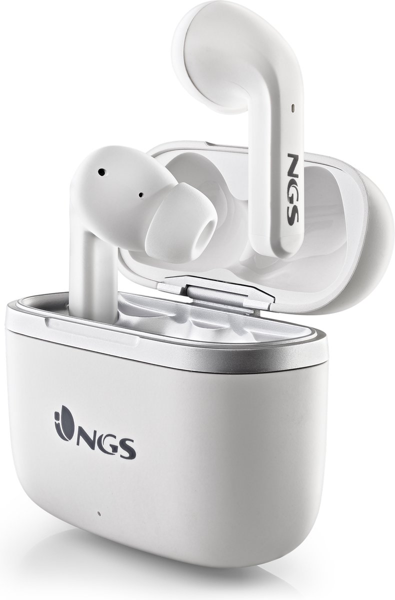 NGS Artica Crown White Bluetooth True Wireless Hoofdtelefoon - 32 Uur - Aanraakbediening - Wit