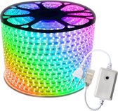 Strip LED - 25 mètres en un rouleau (1x 25 mètres) - RGB - plusieurs couleurs - 60led / m - IP65 - avec bouton-poussoir