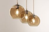 Lumidora Hanglamp 74593 - 3 Lichts - E27 - Bruin - Beige - Naturel - Metaal