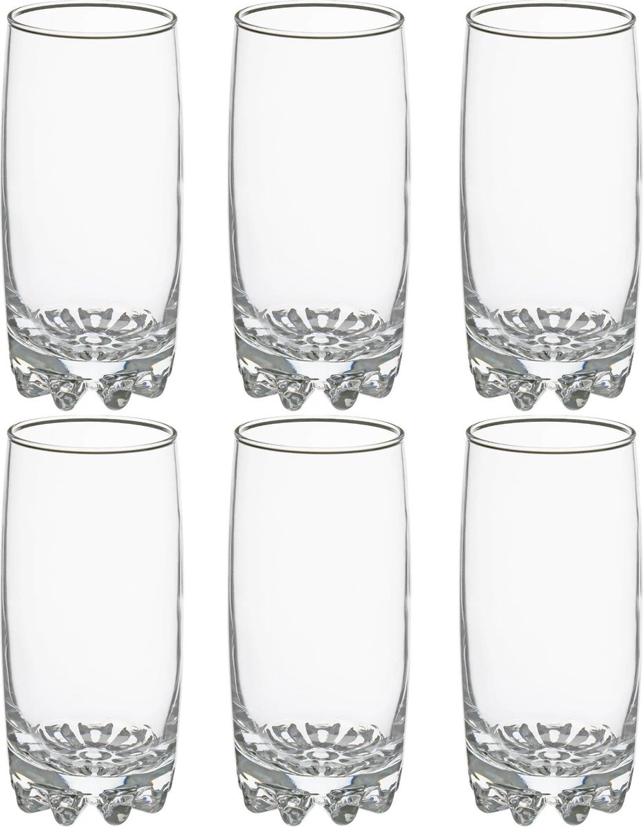 Secret de Gourmet - Longdrink glazen Tin - 18x stuks - 380 ml - sap/water/drinkglazen