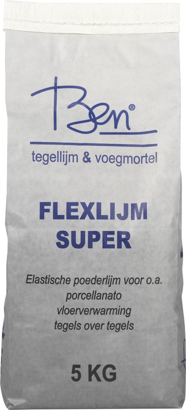 Ben Flexlijm Lijm - Super 5 KG - Grijs - voor Wand en Vloer