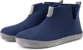 Travelin' Stay-Home Heren Sloffen - Wollen Pantoffels - suède zool - Navy Blauw - Maat 43