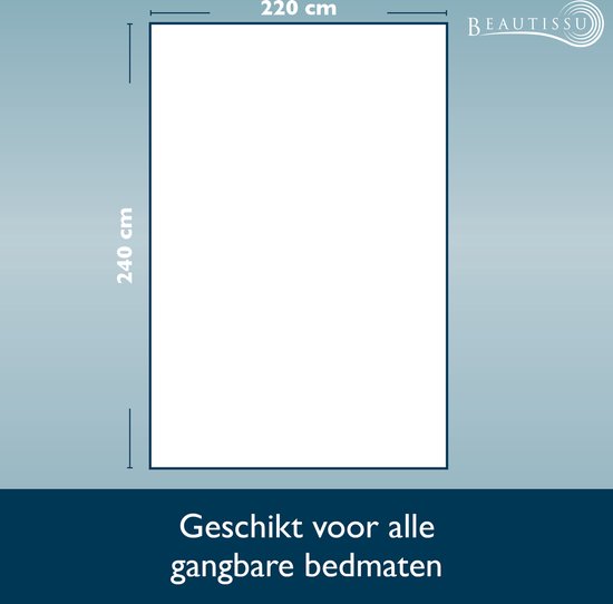 Afmetingen van de sprei: 220 x 240 cm.