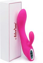 Vibrators voor clitoris en G-spot met schokfunctie, adorime siliconen konijnenvibrator, anale vibrator, dildo, erotiek, seksspeelgoed voor vrouwen en paren, met 7 vibratiefrequenties