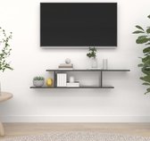 Tv-wandschap 125x18x23 cm spaanplaat hoogglans grijs