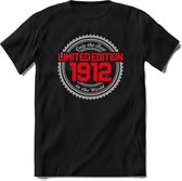 1912 Limited Edition | Feest Kado T-Shirt Heren - Dames | Zilver - Rood | Perfect Verjaardag Cadeau Shirt | Grappige Spreuken - Zinnen - Teksten | Maat XL