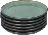 Bitz® 14110 - 6 stuks Gebaksborden 17x2 cm - Groen/Zwart