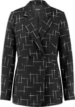 TAIFUN Dames Blazer met gestructureerd stiksel Schwarz gemustert-38