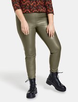 SAMOON Dames Slim fit broek Lucy met leerlook Ivy Green-50