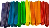 50x morceaux de bâtons de loisirs créatifs multicolores / bâtons de popsicle 114 x 10 mm - Craft sticks / sticks