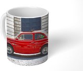 Mok - Vintage - Car - Rood - 350 ML - Beker - Uitdeelcadeautjes