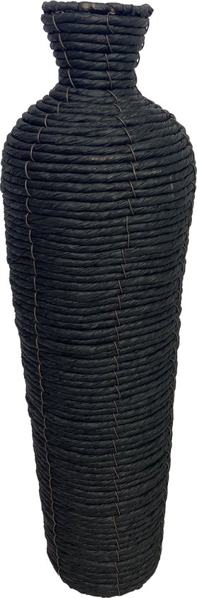 Cozy Ibiza-Vase -nature-papier-corde- noir- 57 cm
