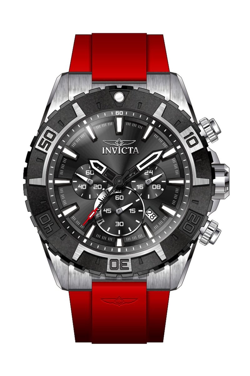 Invicta Aviator 37631 Heren Horloge - Waterdicht - Analoog - Quartz Uurwerk - Roestvrij Staal met zwarte Wijzerplaat - 49mm