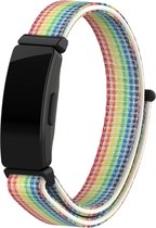 Nylon Smartwatch bandje - Geschikt voor Fitbit Inspire nylon bandje - kleurrijk - Strap-it Horlogeband / Polsband / Armband