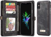 Apple iPhone X/10 Hoesje - Caseme - Serie - Kunstlederen Bookcase / 2in1 Case - Zwart - Hoesje Geschikt Voor Apple iPhone X/10