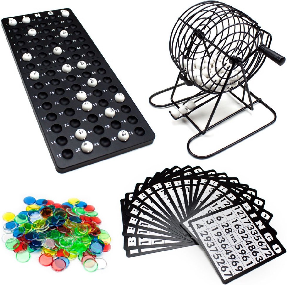 Deluxe Bingo Set Incl. Bingomolen, Houder en Kaarten Bingo Spel