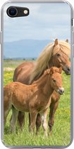 Geschikt voor iPhone SE 2020 hoesje - Paarden - Veulen - Berg - Siliconen Telefoonhoesje