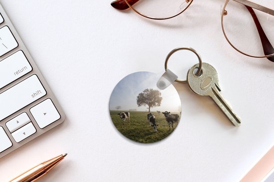 Porte-clés - Vaches - Lumière - Brouillard - Plastique - Rond - Cadeaux à distribuer