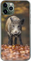 Geschikt voor iPhone 11 Pro hoesje - Wild dier - Bos - Herfst - Siliconen Telefoonhoesje