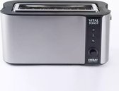 Rowenta™ Broodrooster - Broodbakmachine - Luxe Broodrooster - Toaster - 4 Sneden - Broodjes Afbakrek -  RVS - Zwart