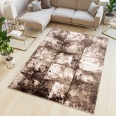 Tapiso Scarlet Deluxe Vloerkleed Beige Bruin Abstract Tapijt Maat- 160x230