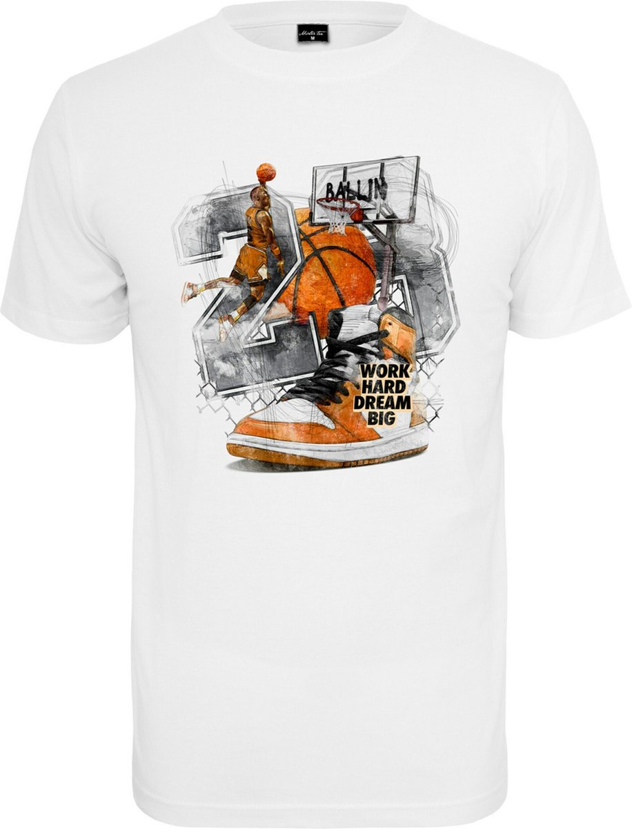 Mister Tee Vintage Ballin Heren Tshirt XXL Wit